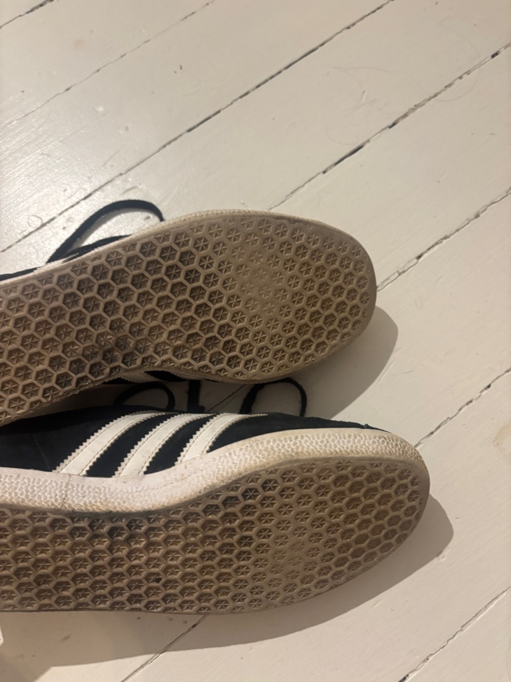 adidas Black and White Gazelle Suede Sneakers - Picture 3 of 5